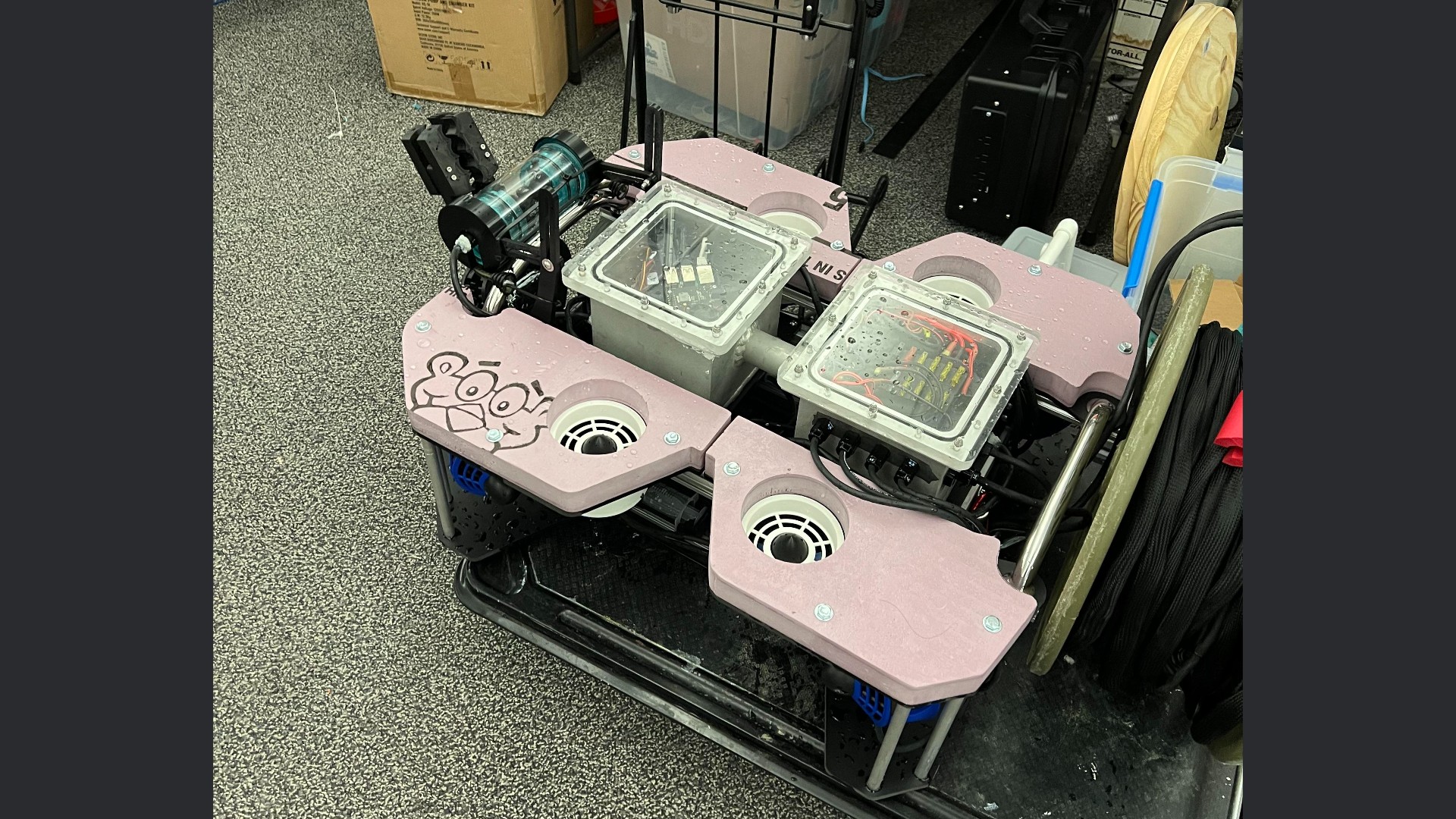 unfinished panels being fitted